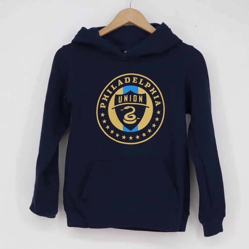 Outerstuff Philadelphia Union MLS Youth Hoodie Navy Blue Size M 10/12 Sweatshirt